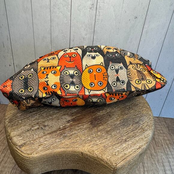 Colorful Autumn Makeup Bag Kitty Cat Lover Bag Artist Pouch NEW FAST SHIP - Picture 5 of 6